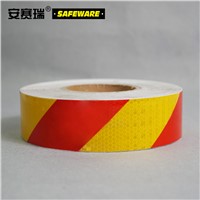 SAFEWARE, Lattice Reflective Warning Tape (Red/Yellow) 5cm50m Lattice Reflective Material, 14360
