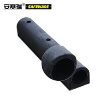 SAFEWARE, D-Type Rubber Anti-collision Buffer Block 1002020cm Rubber Material Black Including Installation Accessories, 14467