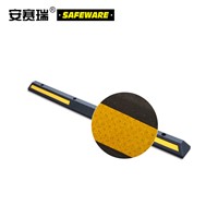 SAFEWARE, Integrated Reflective Wheel Locator 2001510cm Rubber Material Yellow and Black Reflective Including Installation Accessories, 14471