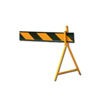 SAFEWARE, Warning Roadblock 1m Height Metal Bracket ABS Warning Bar 0.22.5m Yellow and Black Reflective, 14475