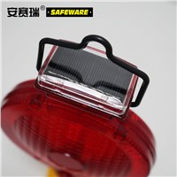 SAFEWARE, Road Cone Warning Light LED Light Source with Solar Single Crystal Panel Height 38cm, 14489