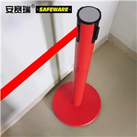 SAFEWARE, Steel Adjustable Belt Isolated Column (Red) Belt Length 2m  Height 91 cm Stand Column  6.3 cm Chassis  32cm, 14496