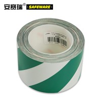 SAFEWARE, Wear-resistant Marking Tape (Green/White) 7.5cm22m PET Material, 15634