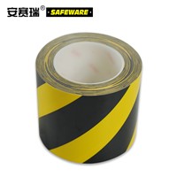 SAFEWARE, Wear-resistant Marking Tape (Yellow/Black) 10cm22m PET Material, 15641
