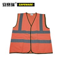 SAFEWARE, Reflective Vest (Fluorescent Orange) Free Size, 16101