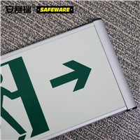SAFEWARE, Self-luminous Single-side Evacuation Sign (EXIT) 3312cm Self-luminous Pattern Aluminum Alloy Frame, 20117