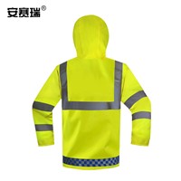 SAFEWARE, Reflective Raincoat with Velvet Oxford Fabric Fluorescent Green Suit Size XXL, 25588