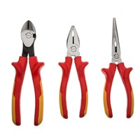 SHEFFIELD, 3Pc Insulated Pliers Set(3Pc Insulated Pliers Set)(7&amp;quot; diagonal pliers )(8&amp;quot; Long Nose Pliers ), S046001