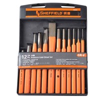 SHEFFIELD, 12Pc Punch &amp;amp; Cold Chisel Set, S080004