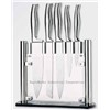 5pcs S/S Hollow handle knife set and Acryl  Stand