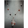 black onyx&red onyx&sterling silver necklace