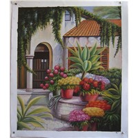 oil painting garden scene