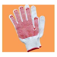 PVC dotted polycotton gloves