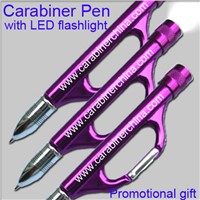 Carabiner Pen with Led flashlight