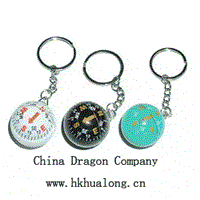 Keychain with compass ball