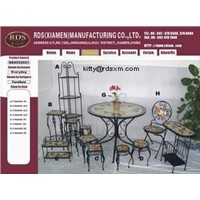 metal furniture and decorations