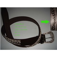 PU Belts with Diamond Decoration