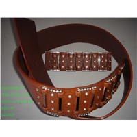 PU Belts Special for Noble Ladies with Diamond Decoration