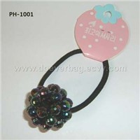 Elastic Ponytail Holder With Plastic Beads