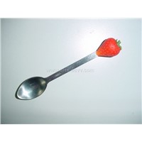Poly resin decorated stainless steel tea spoon