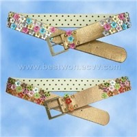 Fashion Ladies Leather Flowers Belts