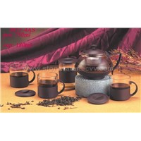 GLASS TEA POT &amp;amp;amp; CUP SET