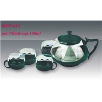 GLASS TEA POT &amp;amp;amp; CUP SET