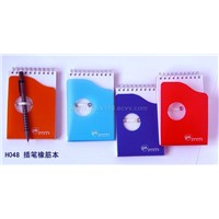 inserting pen memo pad