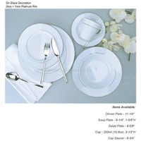 Porcelain Dinnerware with Silver Rim