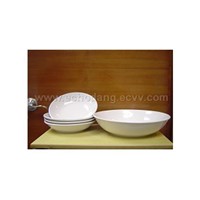 5pc White Pasta Bowl Set