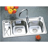 double bowl with thawy box sink,stainless steel,kitchen