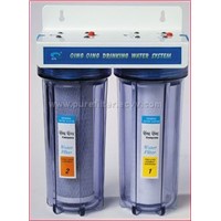 Double cartridge undersink water filter