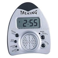 Stylish Talking Clock with FM Radio