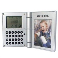 Recording Photo Frame with Calendar Display and Calculator