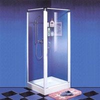Shower with Right-Angle Pivot Door