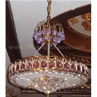 Crystal Ceiling Lamp with Pink Crystal