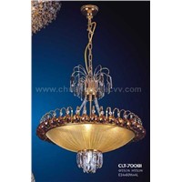 Chandelier with Yellow Bottom