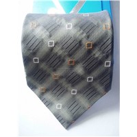Green Dotted Squares Silk Tie