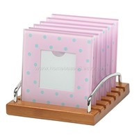 Glass Coaster with Bamboo Holder - HGR-003