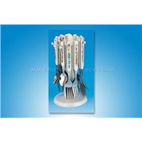 20 PCS Stainless Steel Flatware Set in Rotating Stand