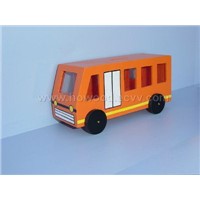 Wooden Bus Toys with Candy Box and Money Saving Box