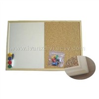 wood framed combination white and cork board