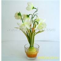 21cm Orchid Flower W/Arcylic Water in Pot