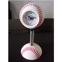 table clock in baseball shape