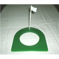 Green Golfer Putting Club with flag