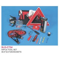 Sell 54pcs Tool Set in Bag-air Compressor,Booster Cable,Triangle Warning Mark,Clamp,Flashlight,Eme
