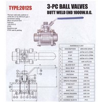3-PC Ball valves butt weld end