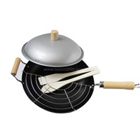 Chinese wok with ferrous lid and rack(TXA-615)