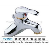 single handle double hole waterbasin faucet