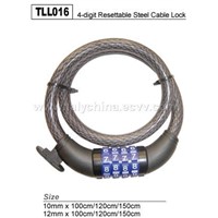 Digit Resettable Steel Cable Lock